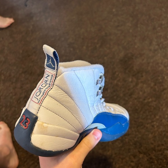 Air Jordan 12 Xii Retro Bg White French Blue B-grade Gs 6y 153265 113 - Picture 5 of 11